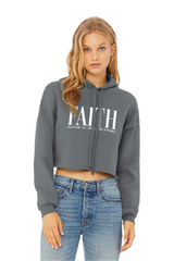 Faith Sponge Fleece Cropped Hoodie
